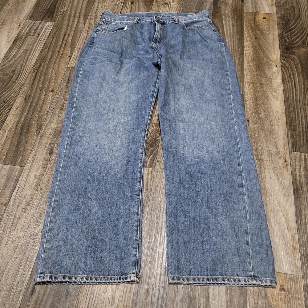 GAP Denim Blue Jeans Size 36x32 Bootcut Wide Whiskered Y2k